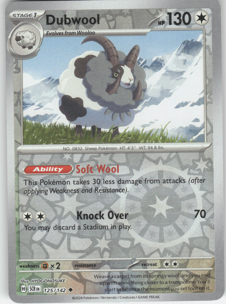 Dubwool Reverse Holo Uncommon SV07: Stellar Crown 125/142 NM