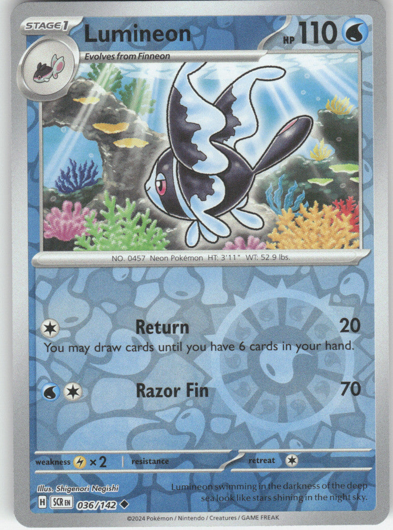 Lumineon Reverse Holo Uncommon SV07: Stellar Crown 036/142 NM