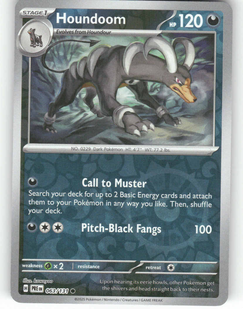 Houndoom Reverse Holo Common SV: Prismatic Evolutions 063/131 NM