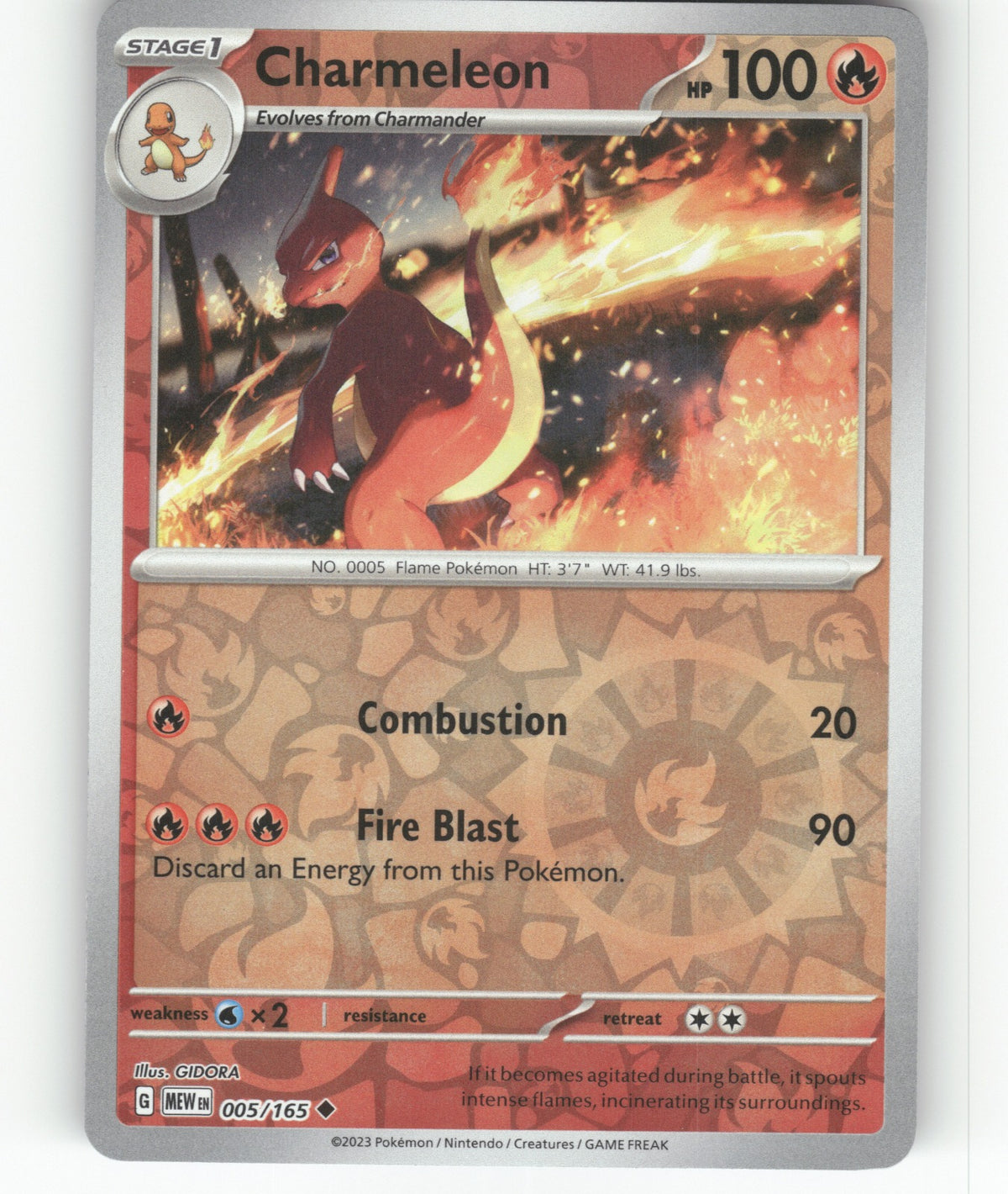 Charmeleon Reverse Holo Uncommon SV: Scarlet & Violet 151 005/165 NM