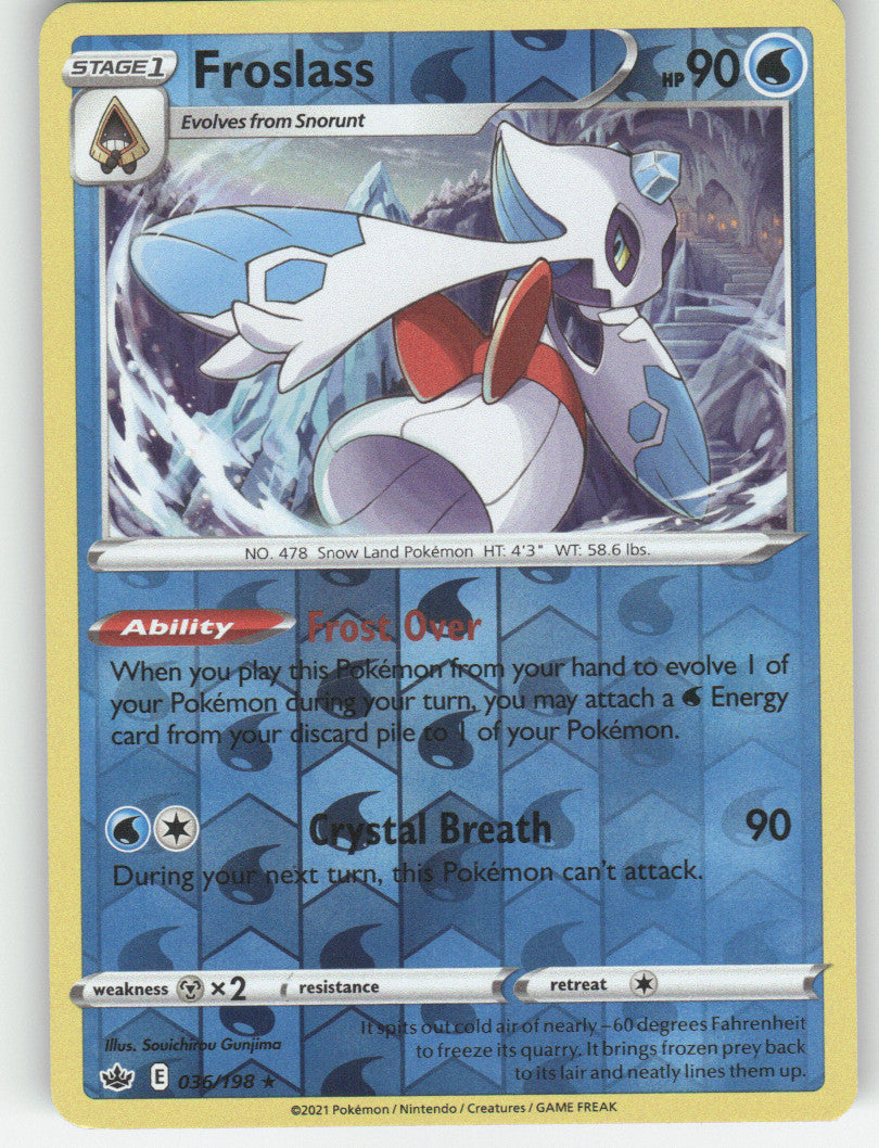 Froslass Reverse Holo Holo Rare SWSH06: Chilling Reign 036/198 NM