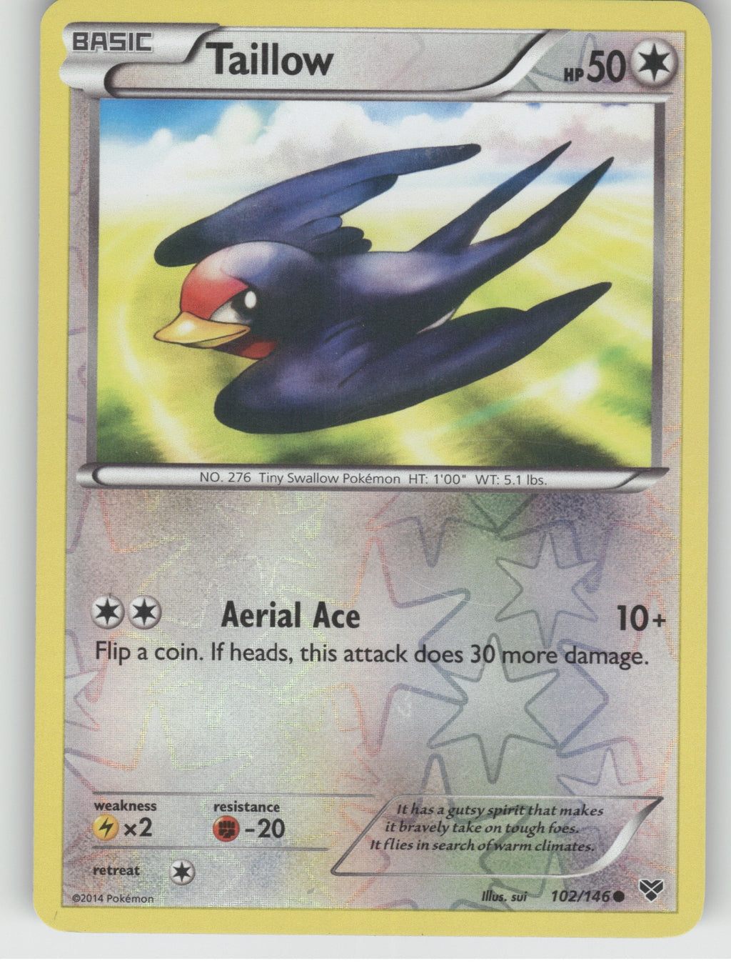 Taillow Reverse Holo Common XY Base Set 102/146 NM