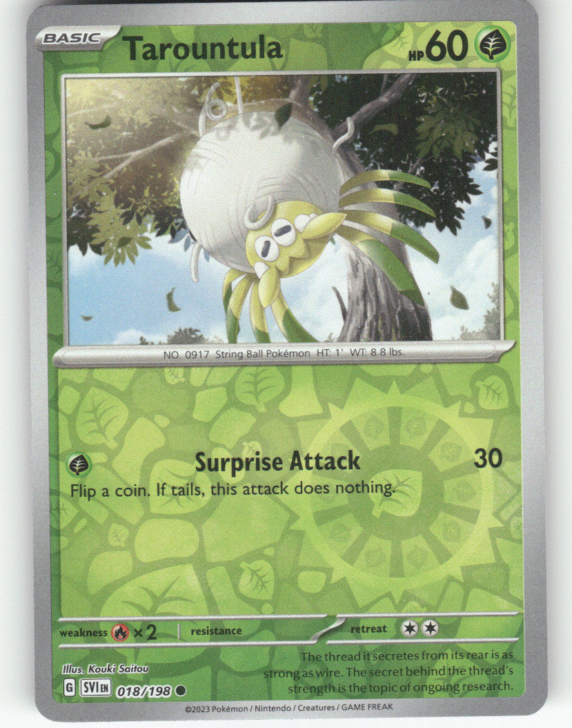 Tarountula Reverse Holo Common SV01: Scarlet & Violet Base Set 018/198 NM