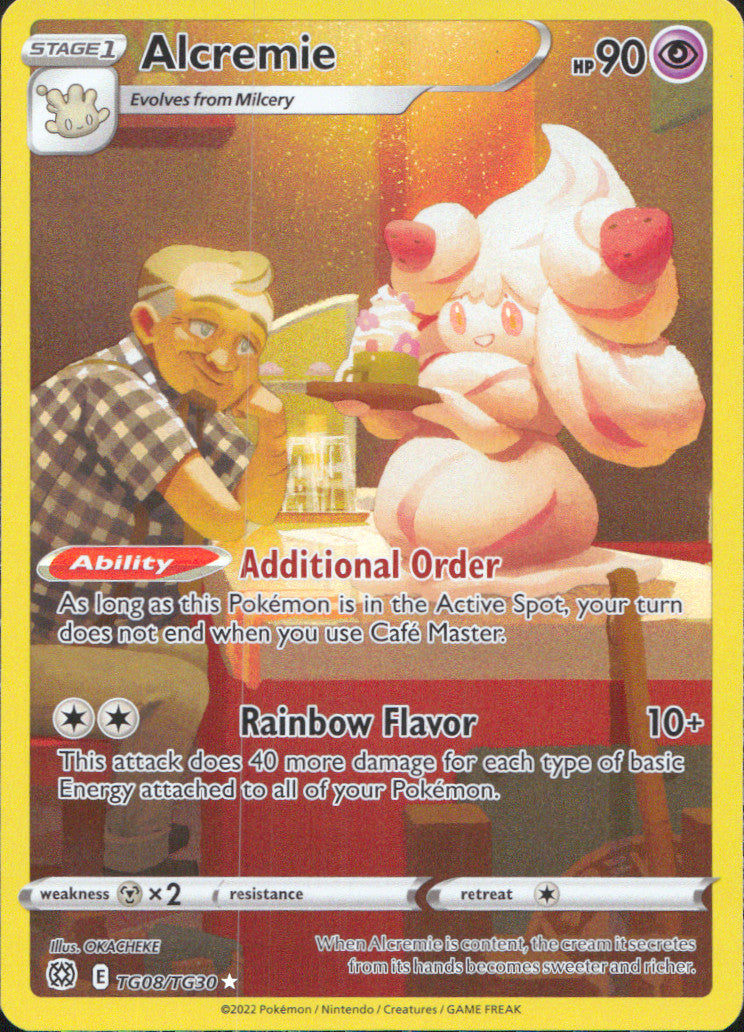 Alcremie Holo Ultra Rare SWSH09: Brilliant Stars Trainer Gallery TG08/TG30 NM