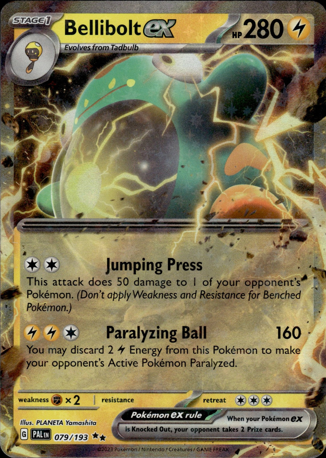 Bellibolt ex Holo Double Rare SV02: Paldea Evolved 079/193 NM