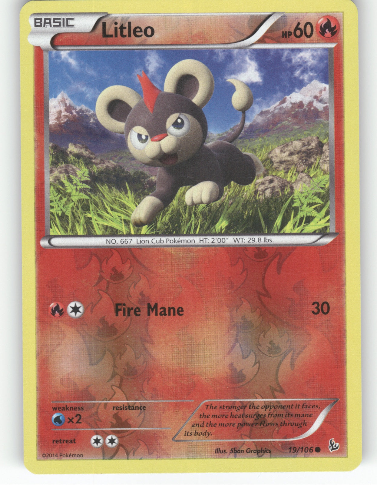 Litleo (19) Reverse Holo Common XY - Flashfire 19/106 NM