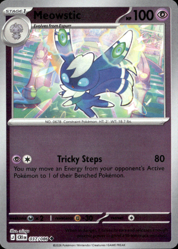 Meowstic Reverse Holo Uncommon ME04: Chaos Rising 037/086 NM