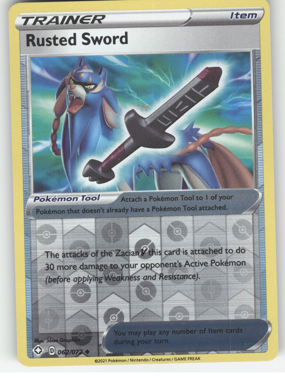 Rusted Sword Reverse Holo Uncommon Shining Fates 062/072 NM