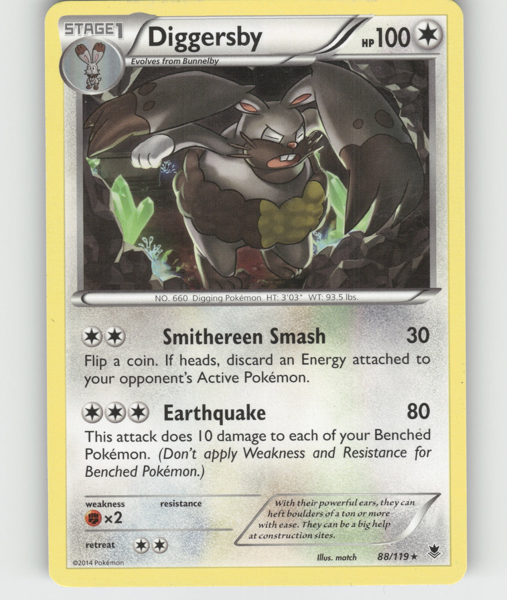 Diggersby Rare XY - Phantom Forces 88/119 NM