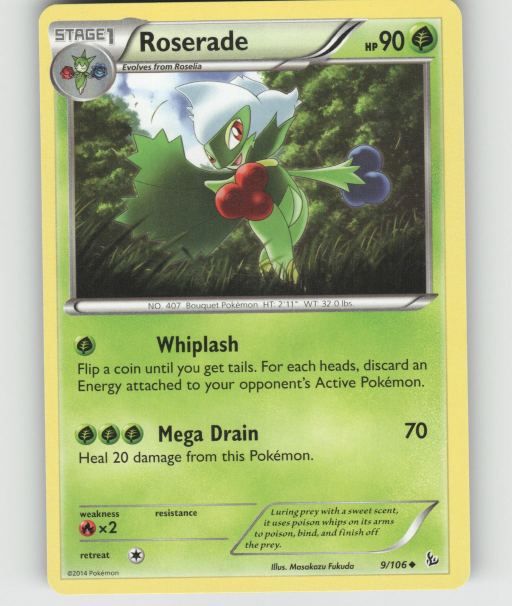 Roserade Uncommon XY - Flashfire 9/106 NM