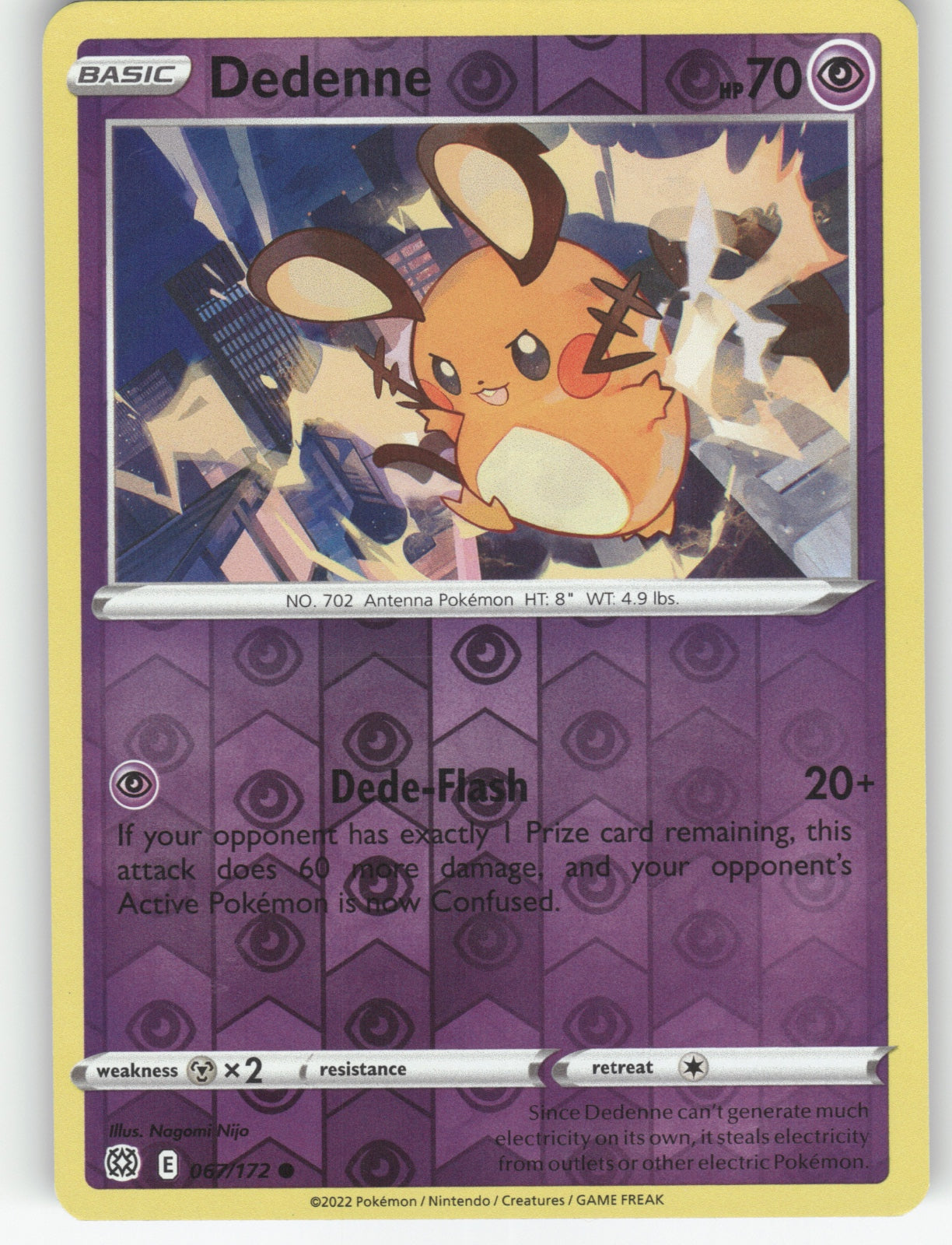 Dedenne Reverse Holo Common SWSH09: Brilliant Stars 067/172 NM