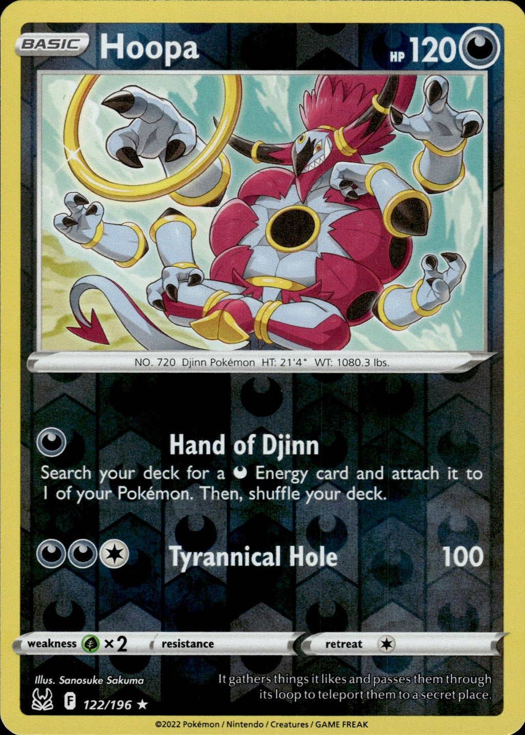 Hoopa Reverse Holo Rare SWSH11: Lost Origin 122/196 NM