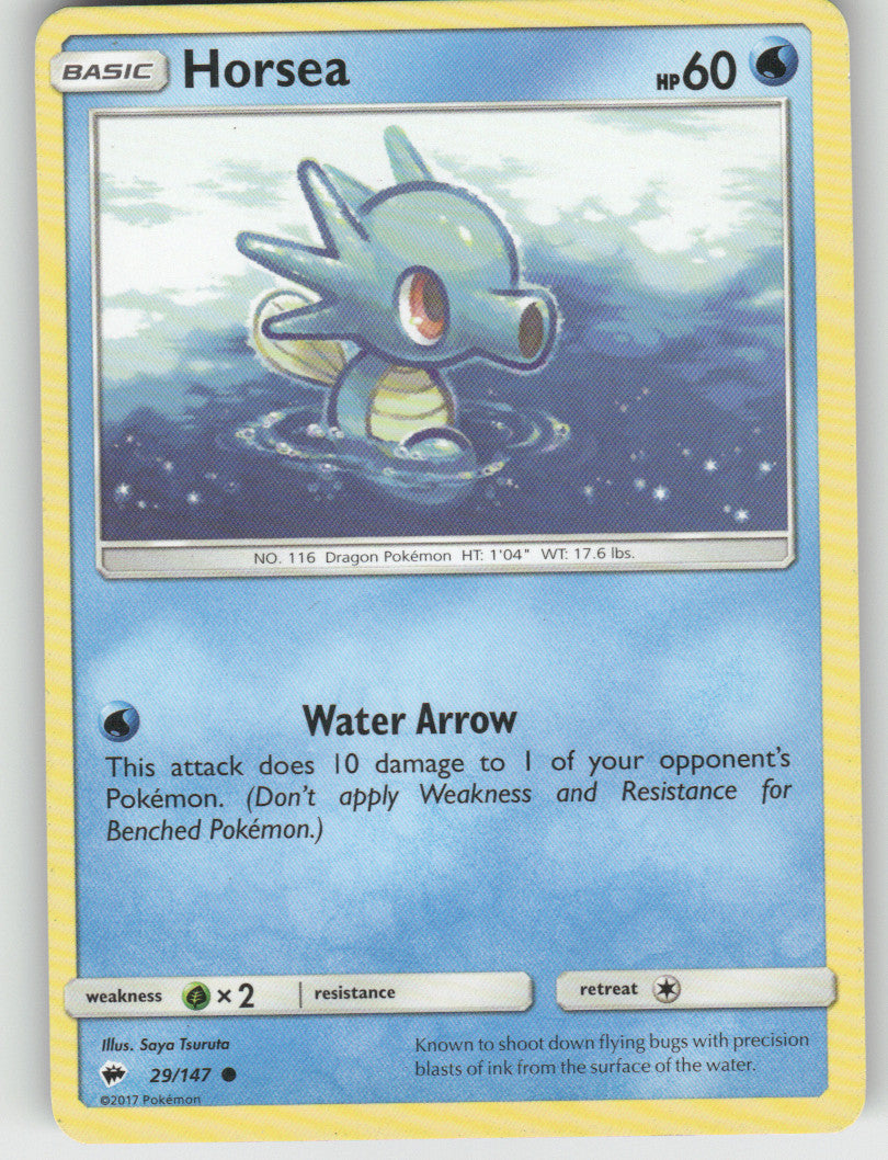 Horsea Common SM - Burning Shadows 29/147 NM