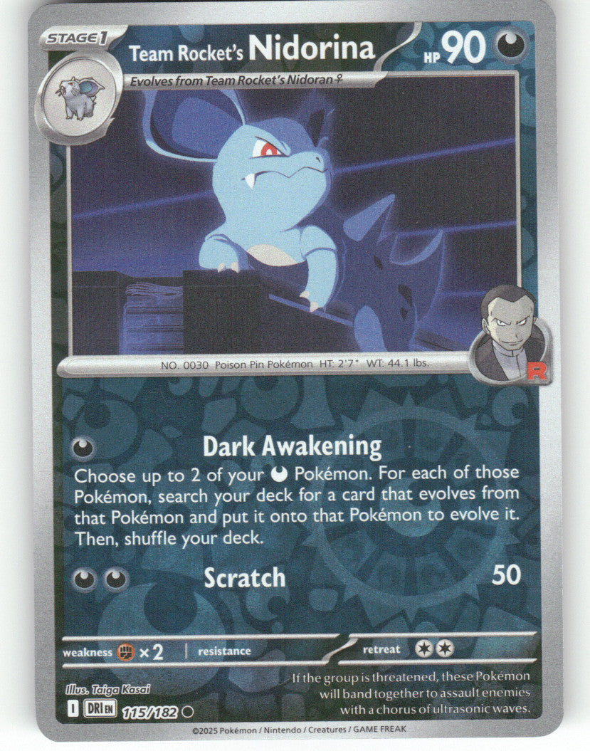 Team Rocket's Nidorina Reverse Holo Common SV10: Destined Rivals 115/182 NM