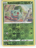 Bulbasaur Reverse Holo Common Pokemon GO 001/078 NM