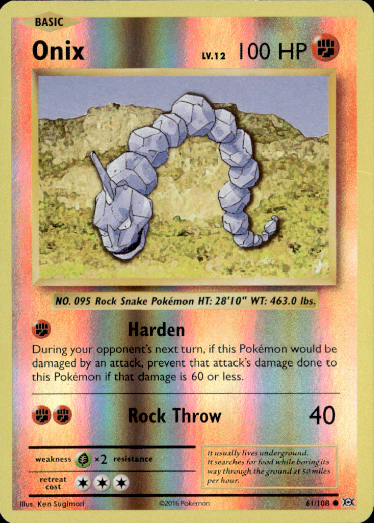 Onix Reverse Holo Common XY - Evolutions 61/108 NM
