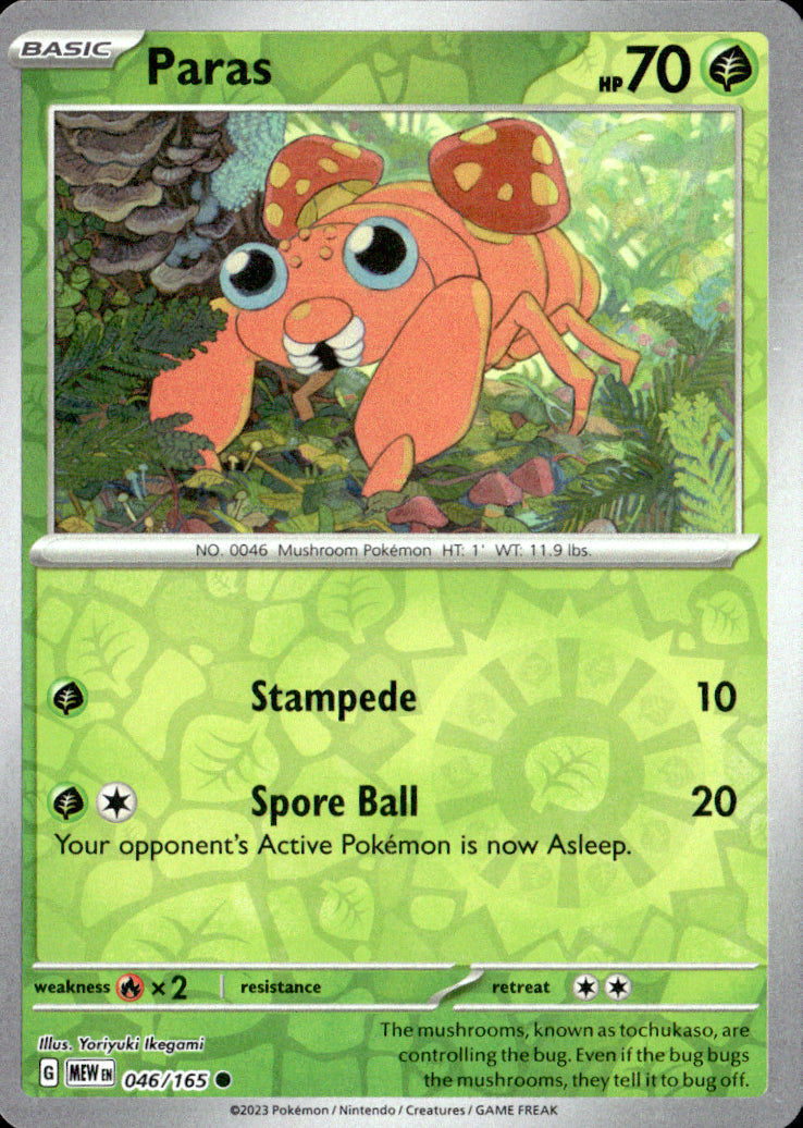 Paras Reverse Holo Common SV: Scarlet & Violet 151 046/165 NM