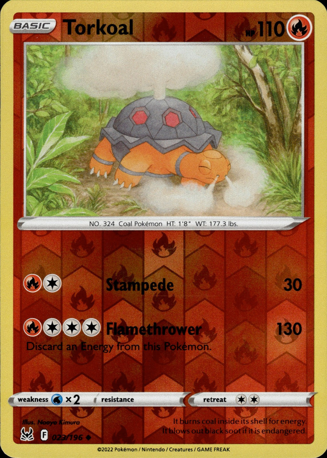 Torkoal Reverse Holo Uncommon SWSH11: Lost Origin 023/196 NM