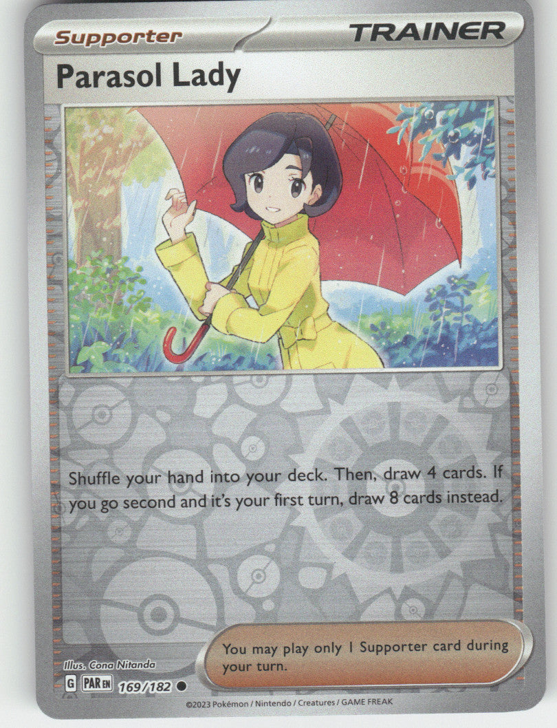 Parasol Lady Reverse Holo Common SV04: Paradox Rift 169/182 NM