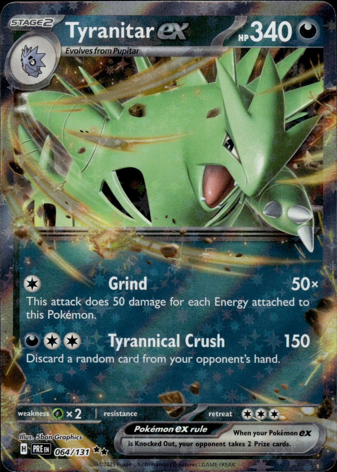 Tyranitar ex Holo Double Rare SV: Prismatic Evolutions 064/131 NM