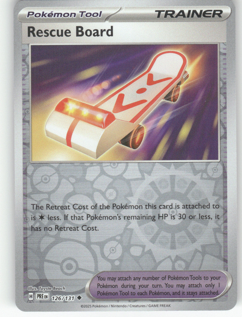 Rescue Board Reverse Holo Uncommon SV: Prismatic Evolutions 126/131 NM
