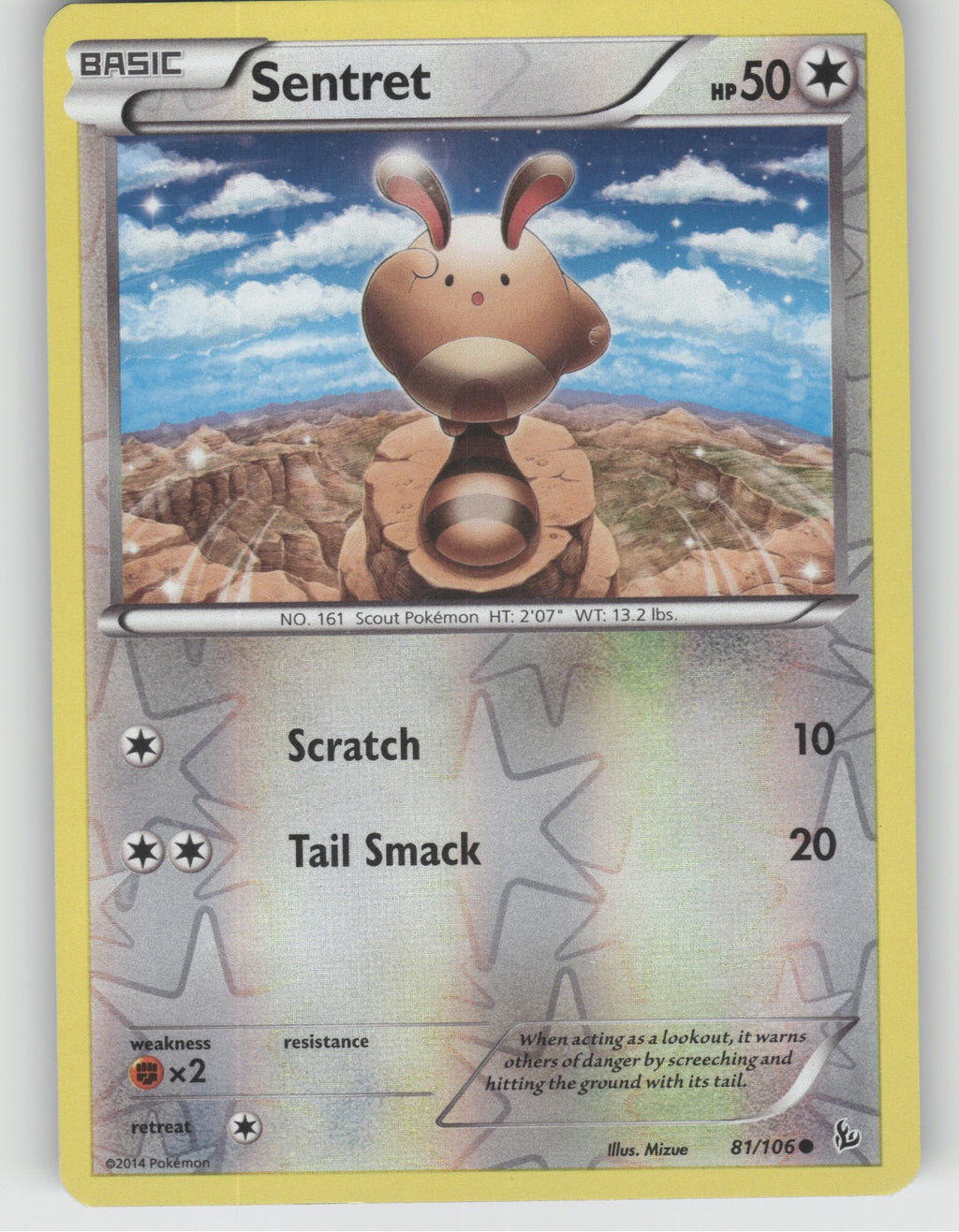 Sentret Reverse Holo Common XY - Flashfire 81/106 NM
