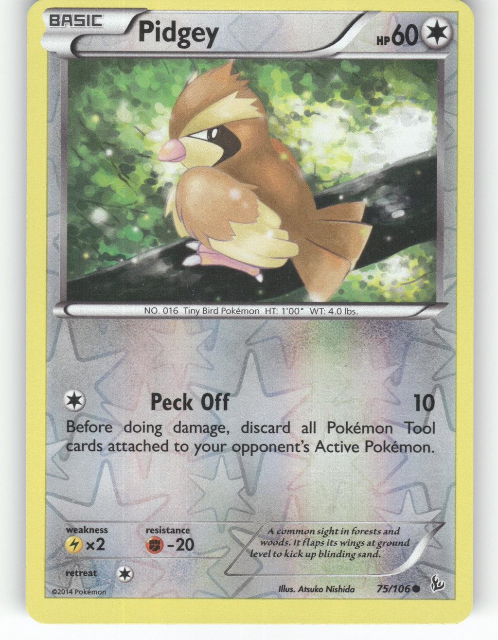 Pidgey Reverse Holo Common XY - Flashfire 75/106 NM