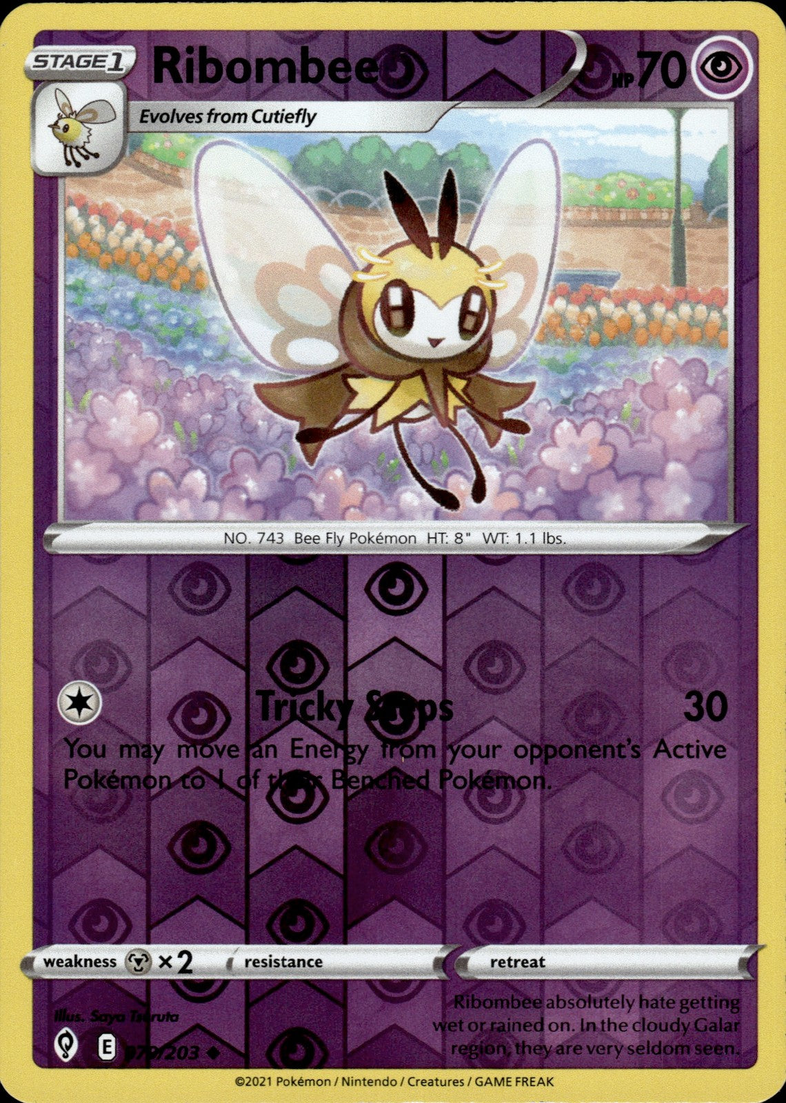 Ribombee Reverse Holo Uncommon SWSH07: Evolving Skies 079/203 NM
