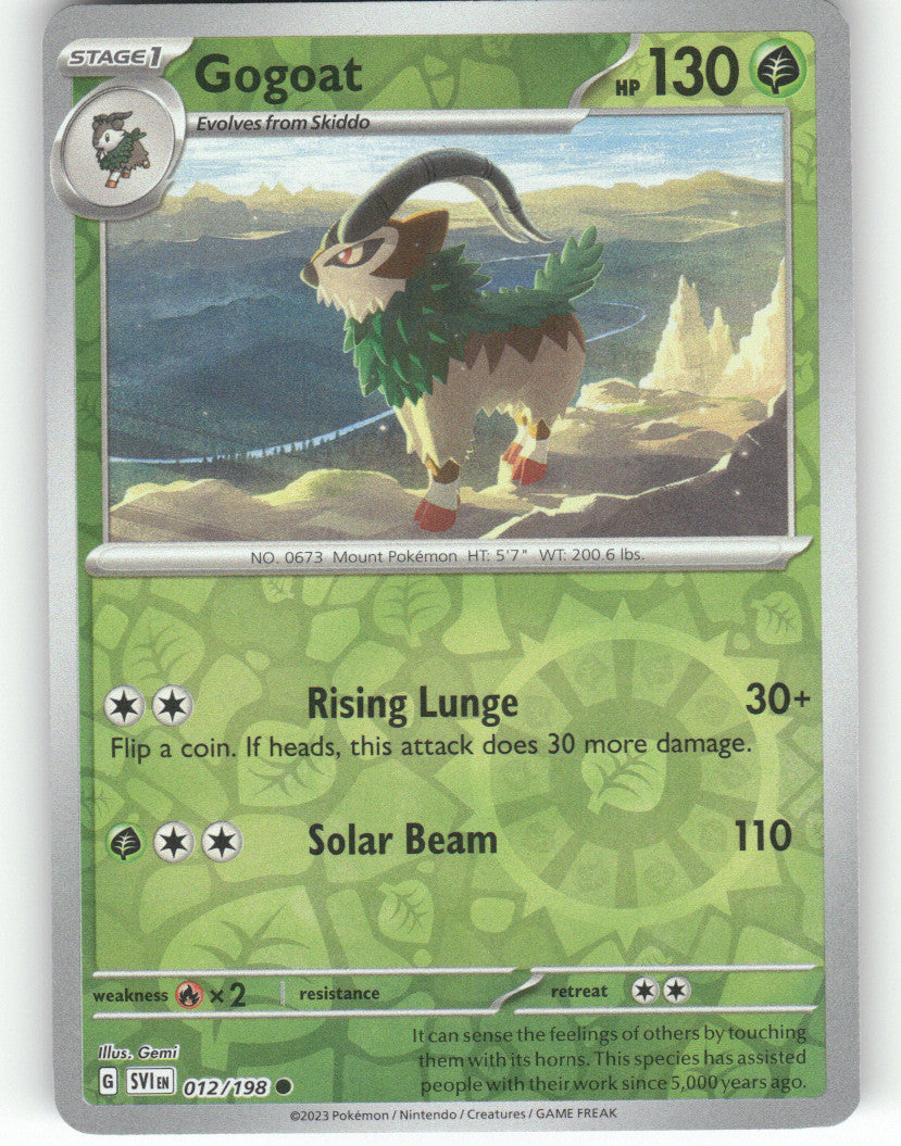 Gogoat Reverse Holo Common SV01: Scarlet & Violet Base Set 012/198 NM
