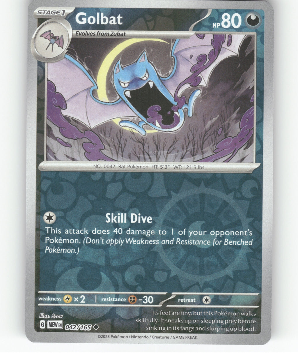 Golbat Reverse Holo Uncommon SV: Scarlet & Violet 151 042/165 NM