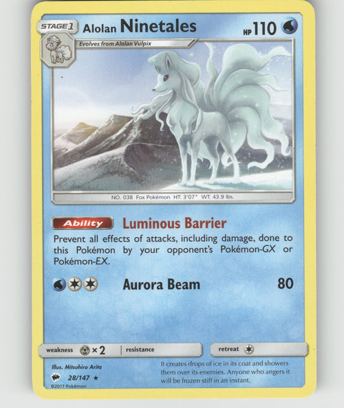 Alolan Ninetales Rare SM - Burning Shadows 28/147 NM