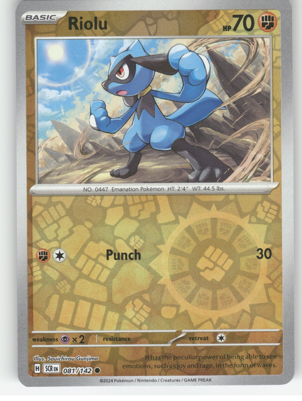 Riolu Reverse Holo Common SV07: Stellar Crown 081/142 NM