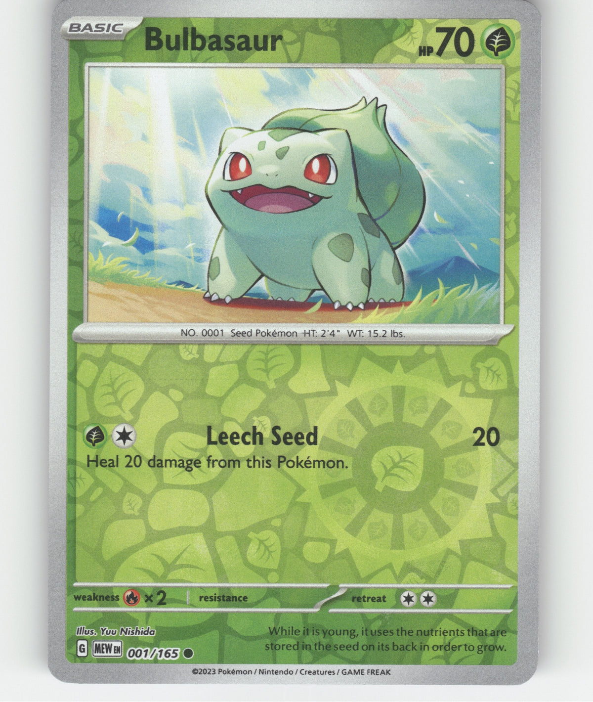 Bulbasaur Reverse Holo Common SV: Scarlet & Violet 151 001/165 NM