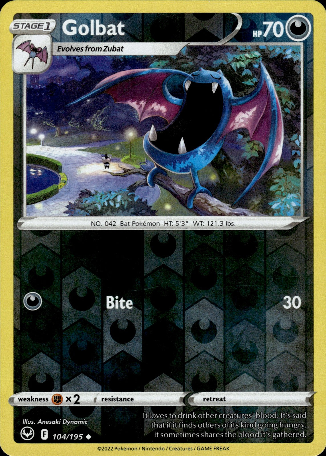 Golbat Reverse Holo Uncommon SWSH12: Silver Tempest 104/195 NM