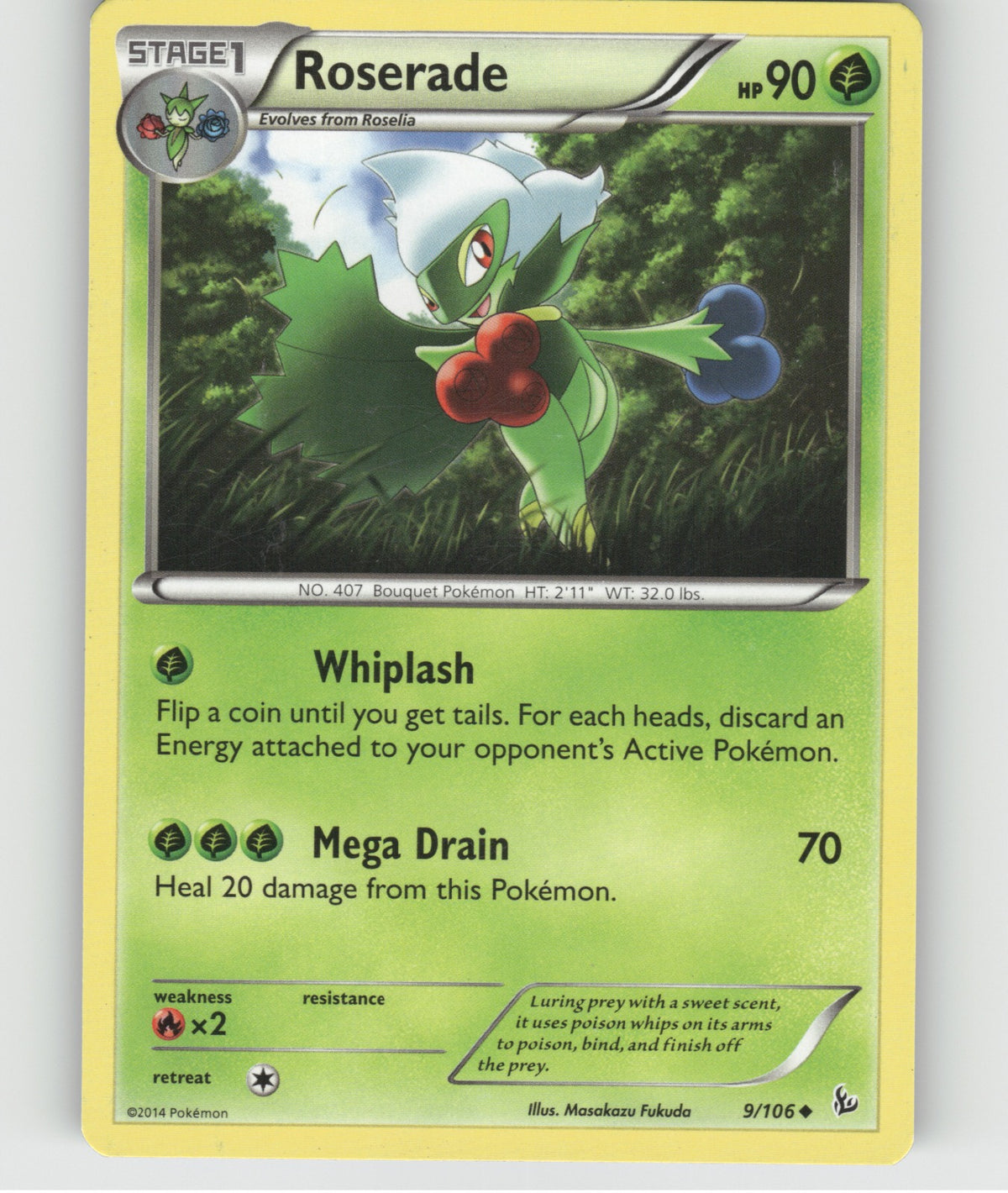 Roserade Uncommon XY - Flashfire 9/106 NM