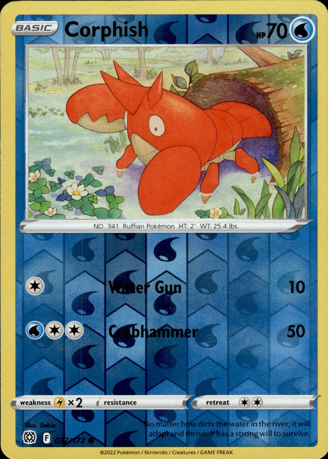Corphish Reverse Holo Common SWSH09: Brilliant Stars 032/172 NM