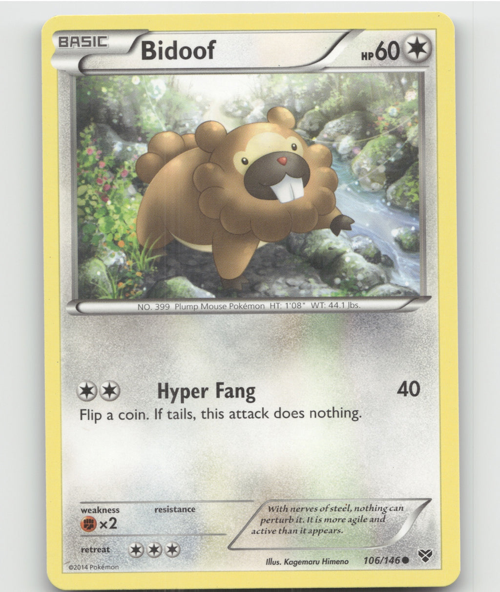 Bidoof Common XY Base Set 106/146 LP
