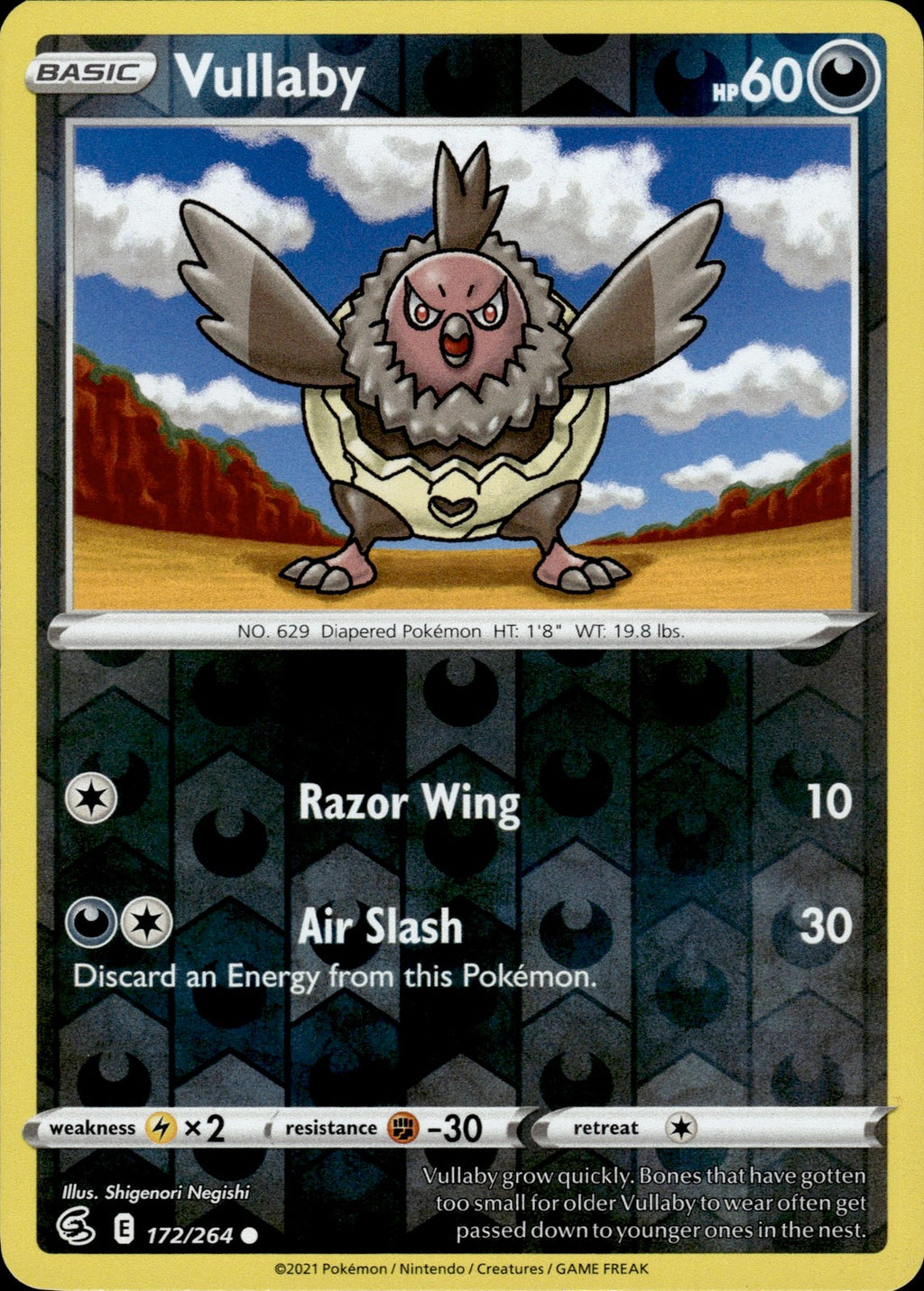 Vullaby Reverse Holo Common SWSH08: Fusion Strike 172/264 NM