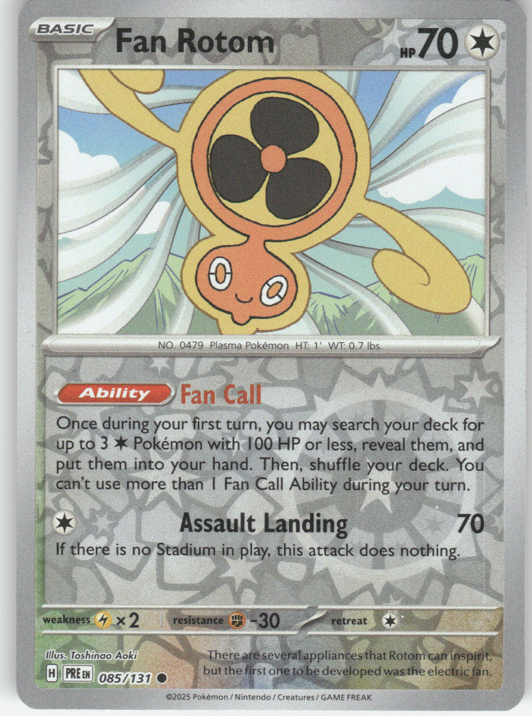 Fan Rotom Reverse Holo Common SV: Prismatic Evolutions 085/131 NM
