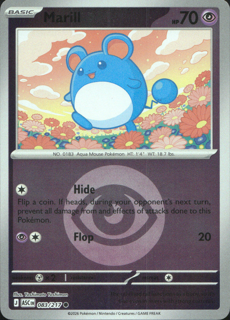 Marill - (Energy Symbol Pattern) Reverse Holo Common ME: Ascended Heroes 083/217 NM