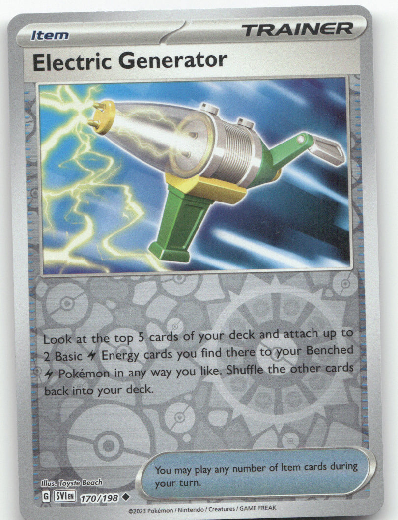 Electric Generator Reverse Holo Uncommon SV01: Scarlet & Violet Base Set 170/198 NM