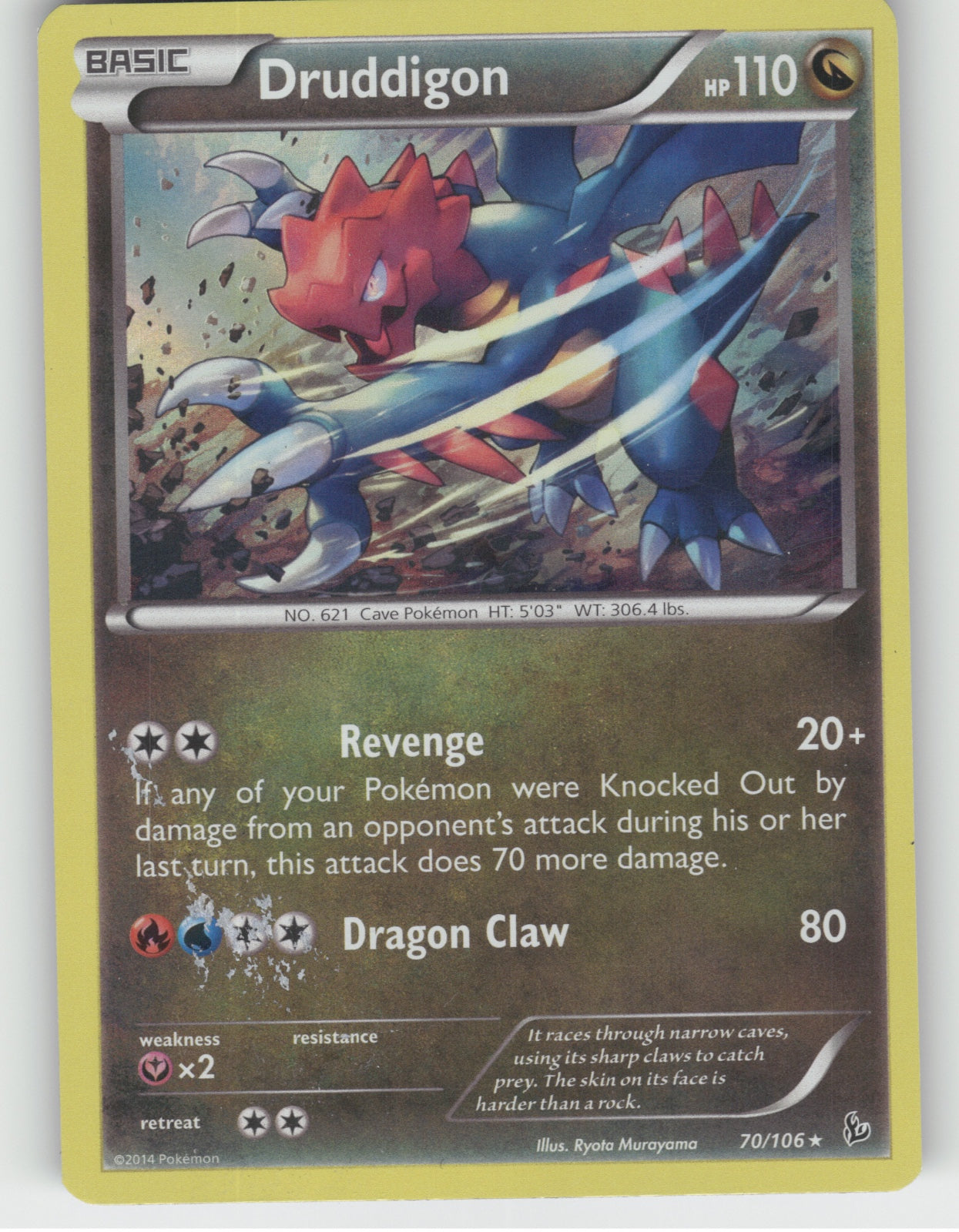 Druddigon Holo Rare XY - Flashfire 70/106 NM