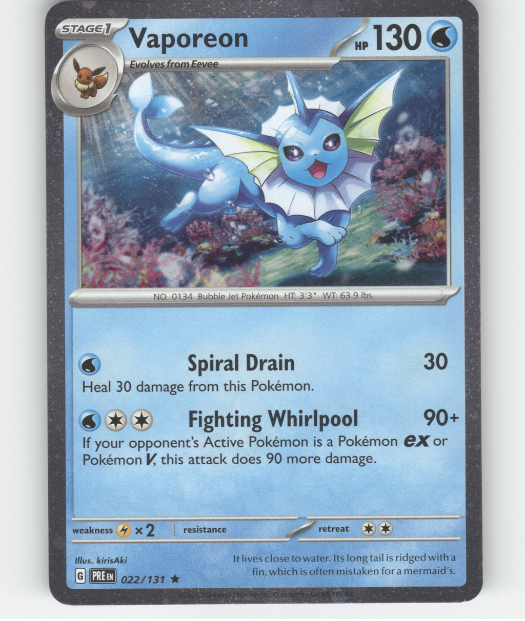 Vaporeon (Cosmos Holo) Holo Rare Miscellaneous Cards & Products 022/131 NM