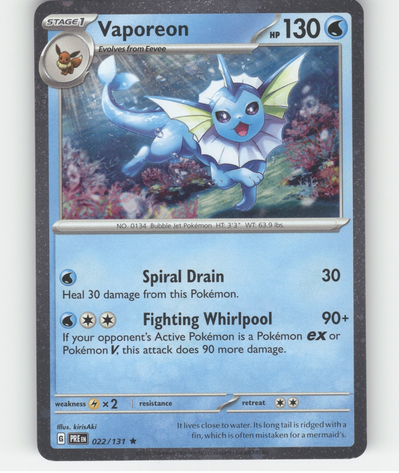 Vaporeon (Cosmos Holo) Holo Rare Miscellaneous Cards & Products 022/131 NM