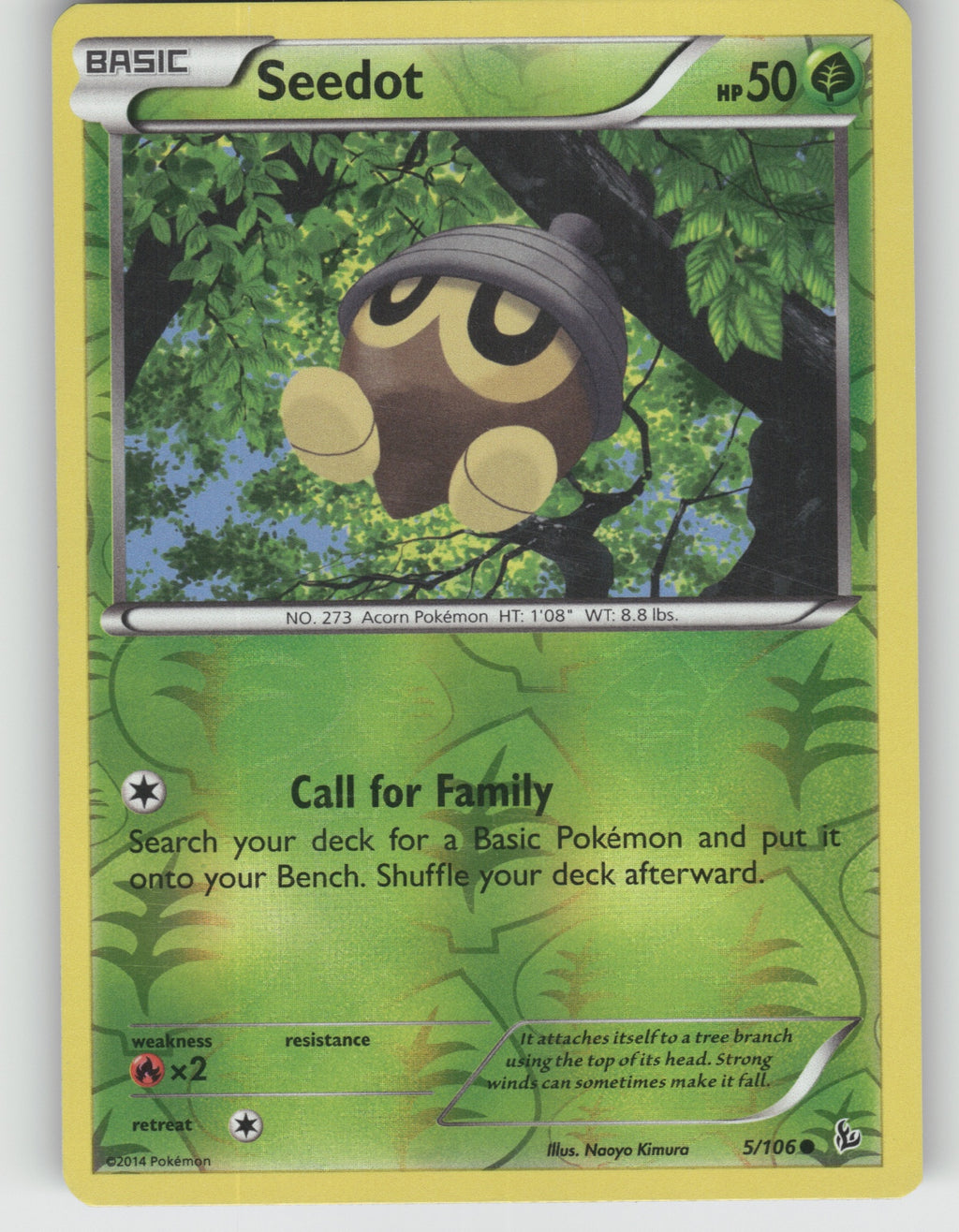Seedot Reverse Holo Common XY - Flashfire 5/106 NM