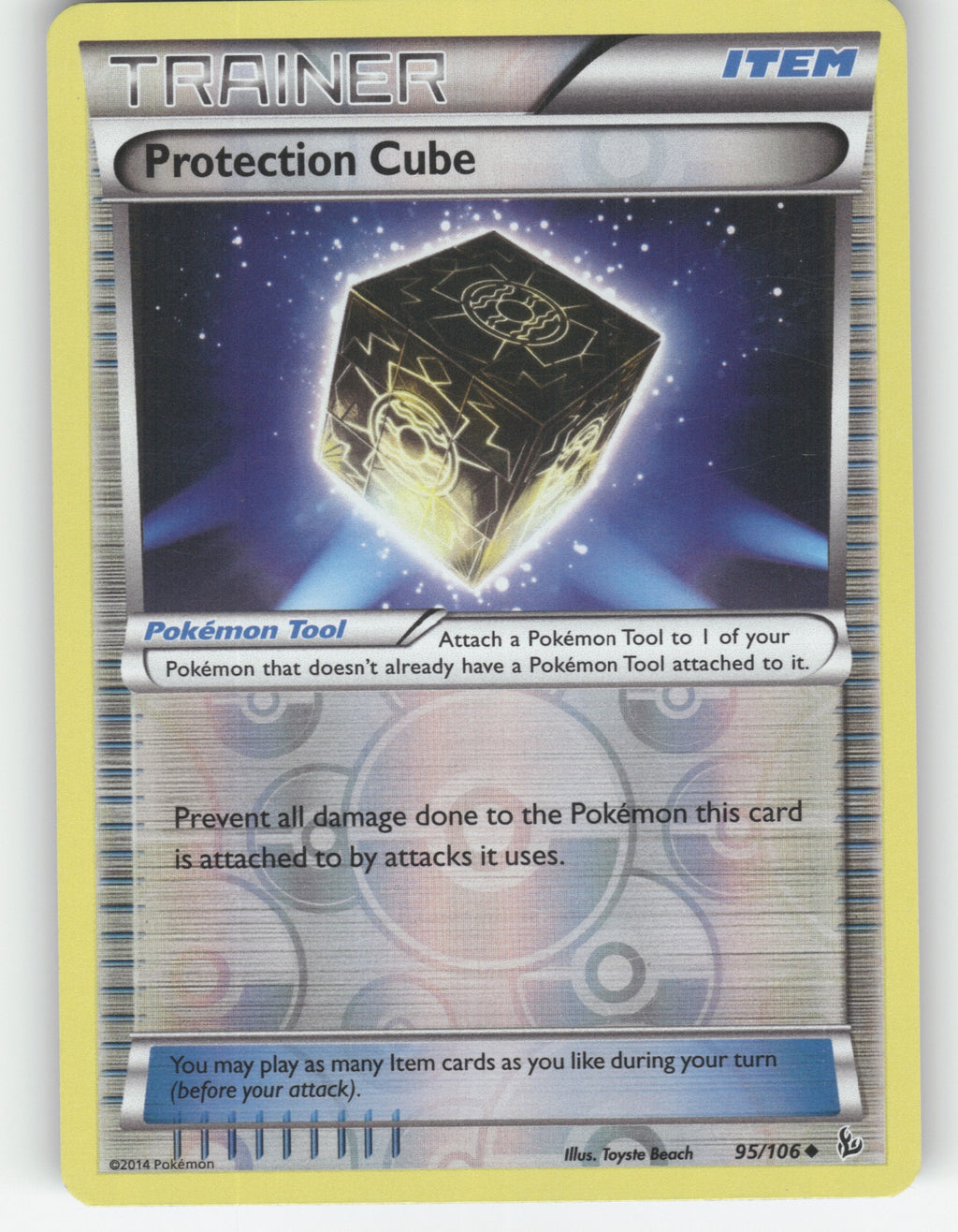 Protection Cube Reverse Holo Uncommon XY - Flashfire 95/106 NM