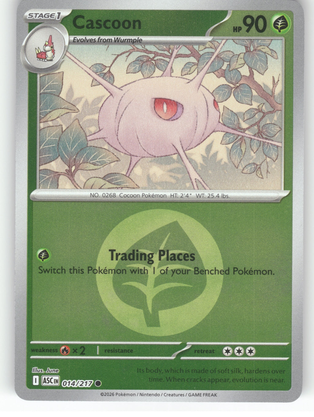 Cascoon (Energy Symbol Pattern) Reverse Holo Common ME: Ascended Heroes 014/217 