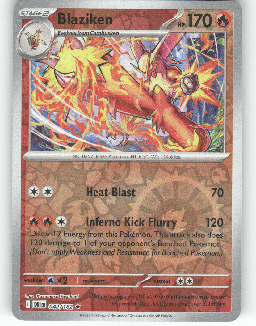 Blaziken Reverse Holo Rare SV10: Destined Rivals 042/182 NM