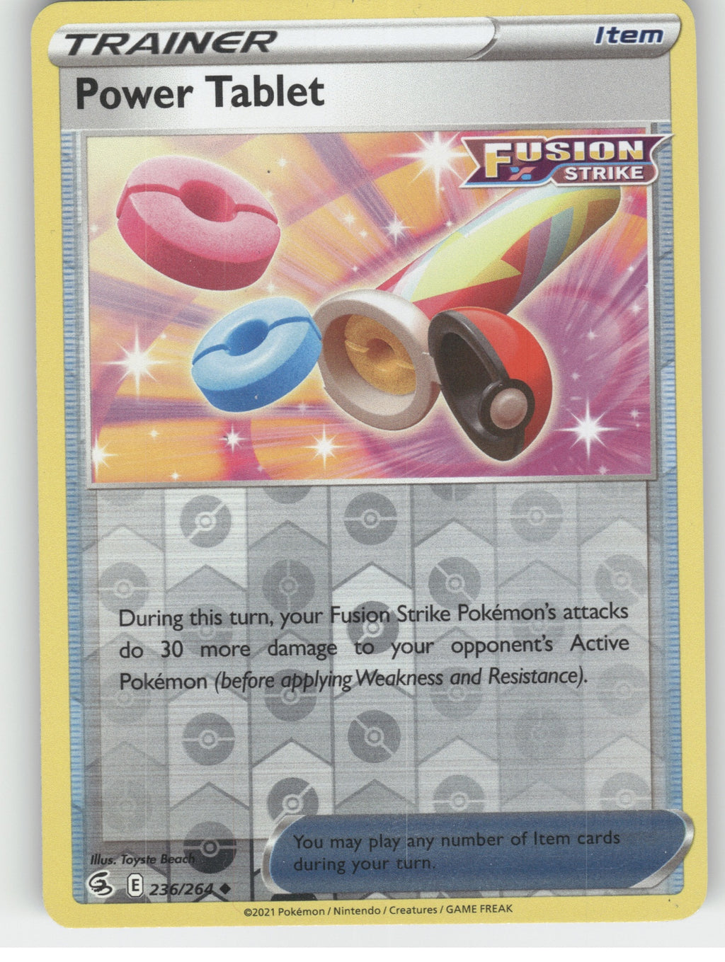 Power Tablet Reverse Holo Uncommon SWSH08: Fusion Strike 236/264 NM