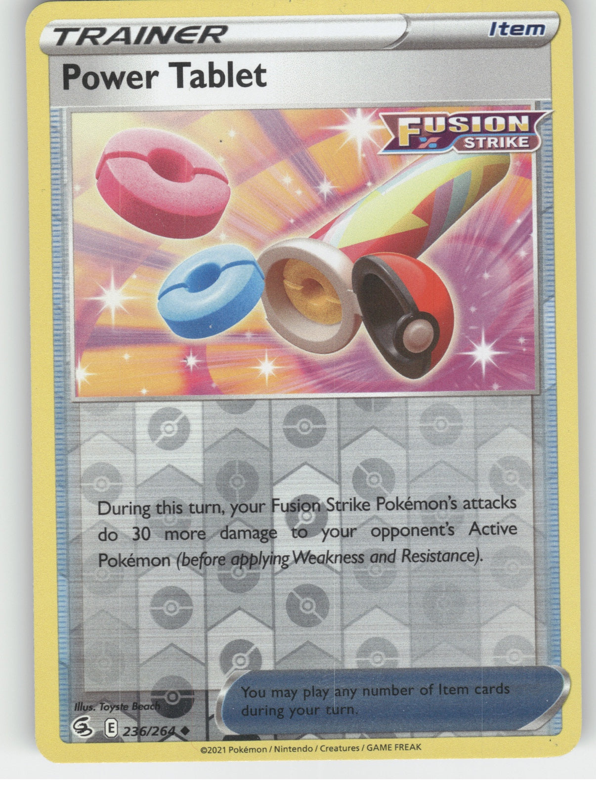 Power Tablet Reverse Holo Uncommon SWSH08: Fusion Strike 236/264 NM